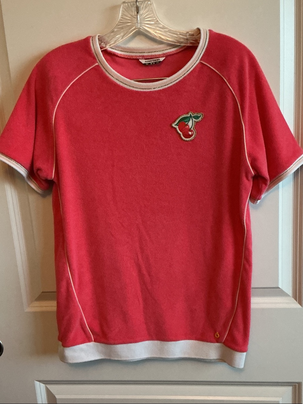 Kari Traa Pink Cherry Patch Short Sleeve top